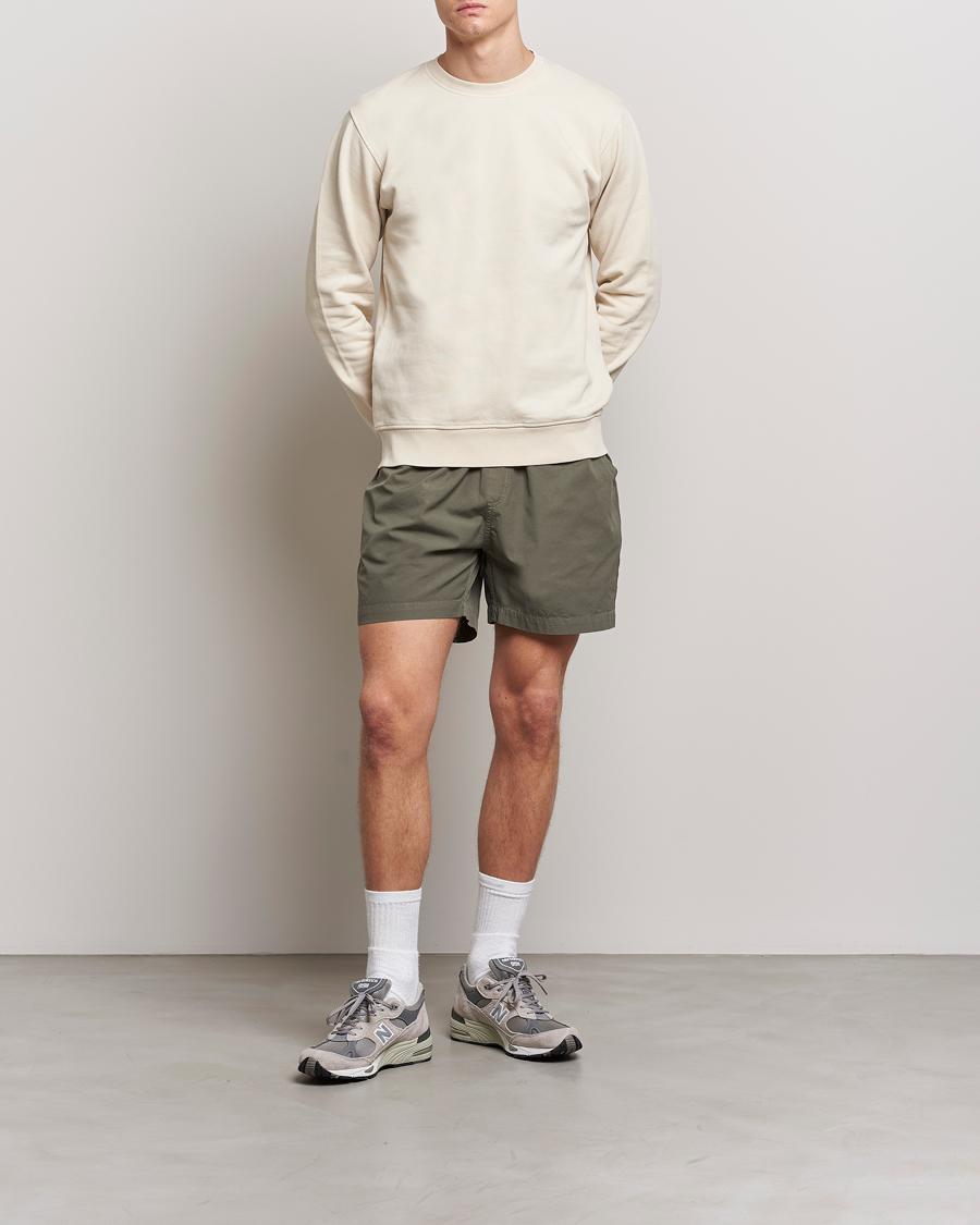 Colorful Standard Classic Organic Twill Drawstring Shorts Dusty Olive at Ca