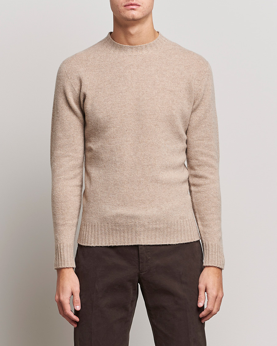 Men |  | Altea | Wool/Cashmere Crew Neck Sweater Beige