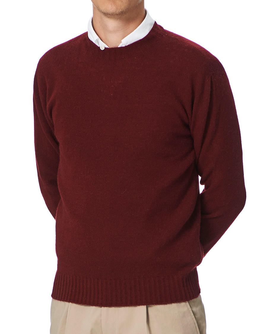Men | Italian Department | Altea | Wool/Cashmere Crew Neck Sweater Burgundy