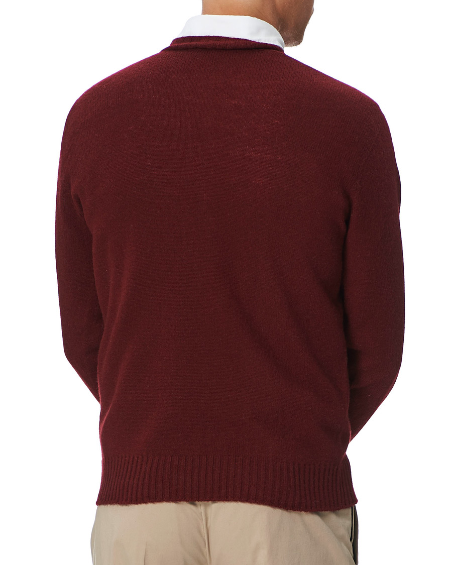 Men | Sweaters & Knitwear | Altea | Wool/Cashmere Crew Neck Sweater Burgundy