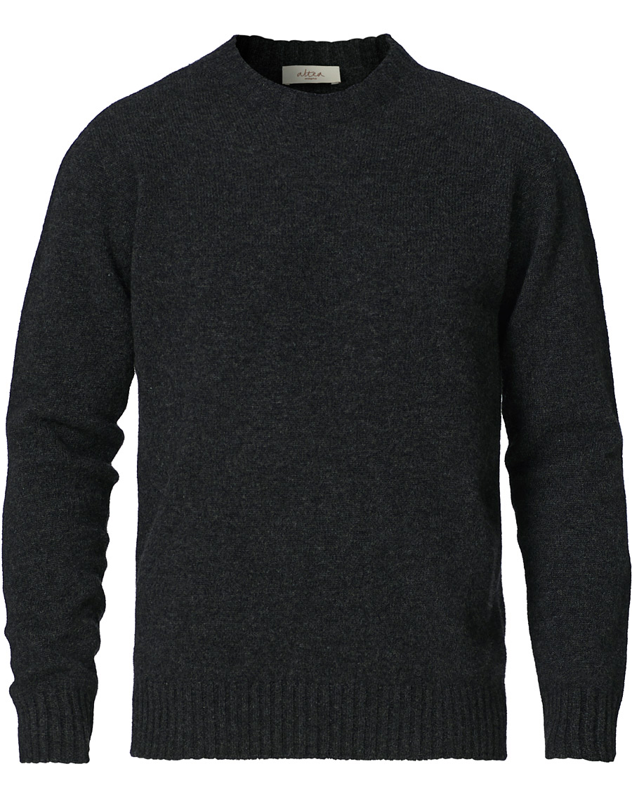 Altea Wool/Cashmere Crew Neck Sweater Charcoal at CareOfCarl.com