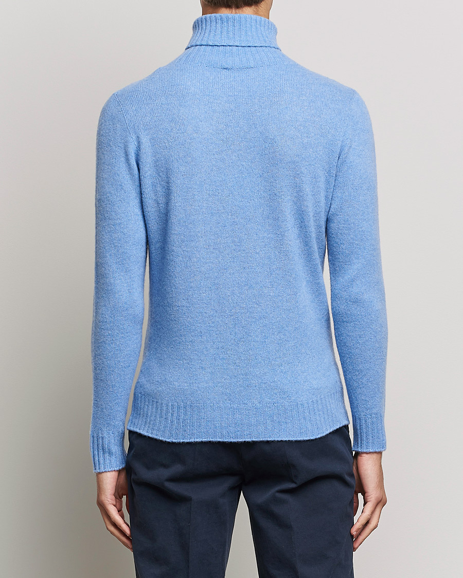 Men | Sweaters & Knitwear | Altea | Wool/Cashmere Turtleneck Sweater Light Blue