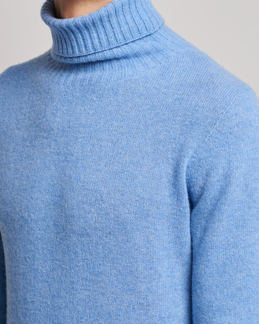 Men | Sweaters & Knitwear | Altea | Wool/Cashmere Turtleneck Sweater Light Blue