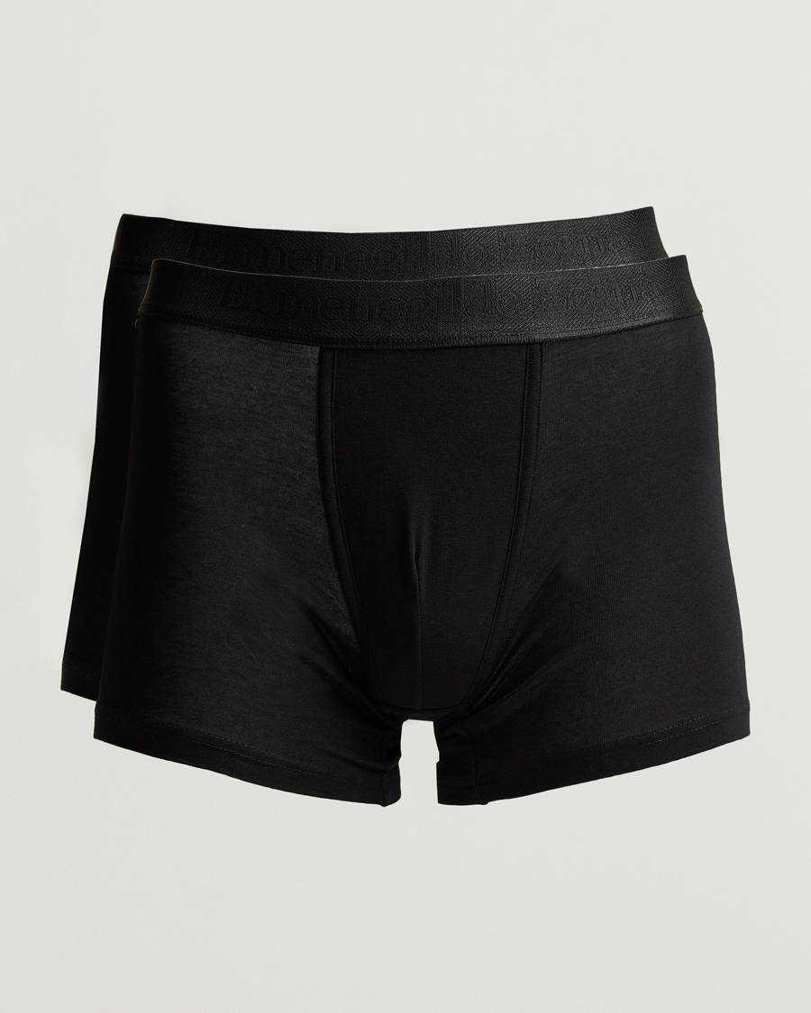 Men | Underwear & Socks | Zegna | Cotton Stretch Boxer Bi-Pack Black