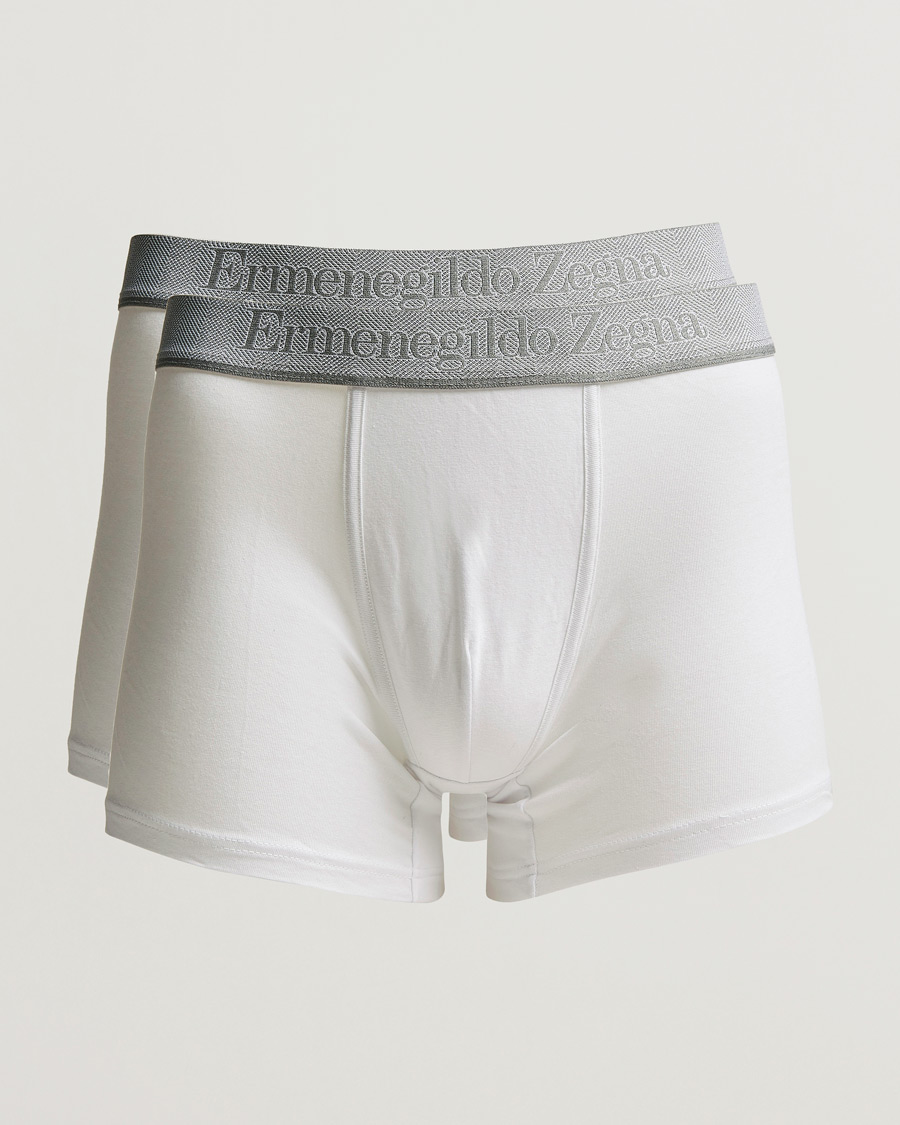Men | Underwear & Socks | Zegna | Cotton Stretch Boxer Bi-Pack White