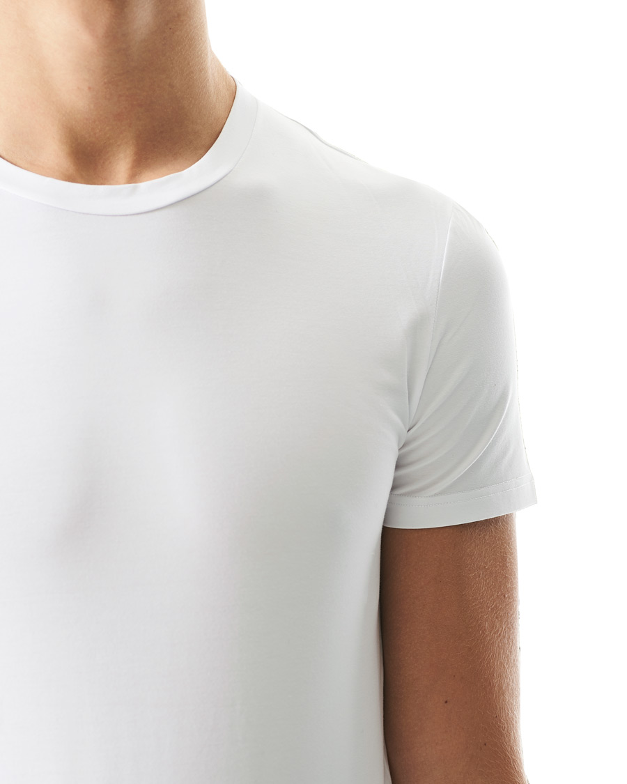 Zegna Cotton Stretch Crew Neck T-Shirt White at CareOfCarl.com Zegna Cotton Stretch Crew Neck T-Shirt White at CareOfCarl.com