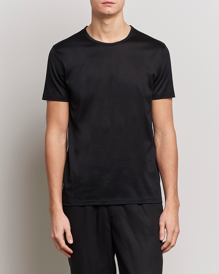 Men | T-Shirts | Zegna | Filoscozia Fine Cotton Crew Neck T-Shirt Black