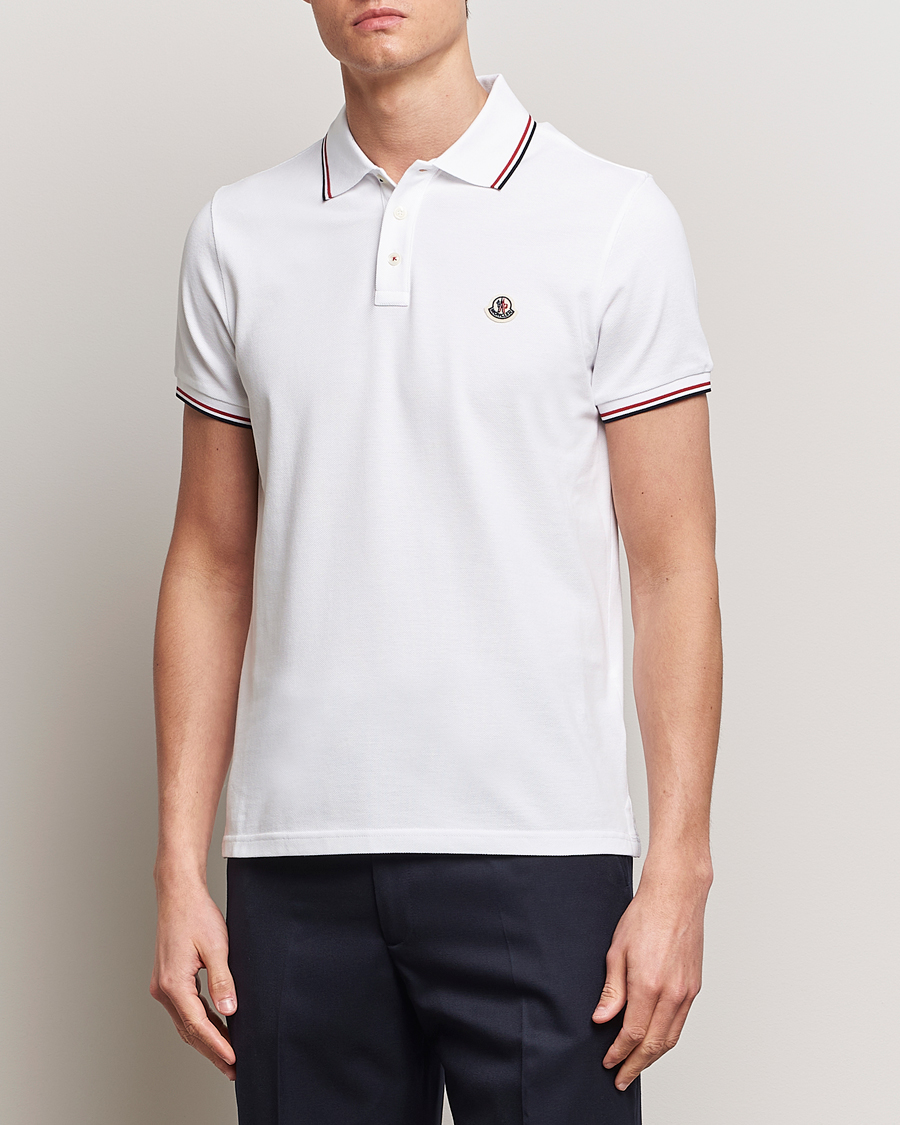 Men | Clothing | Moncler | Contrast Rib Polo White