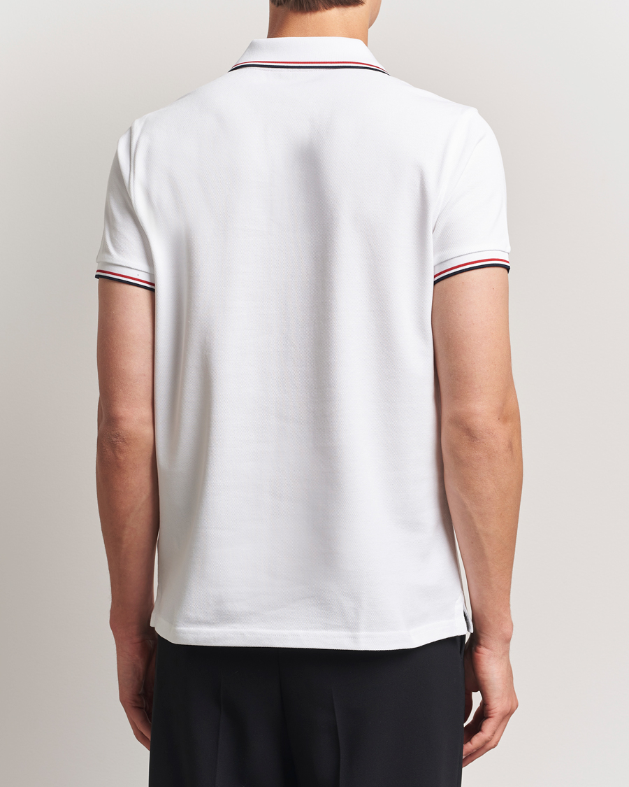 Men | Polo Shirts | Moncler | Contrast Rib Polo White