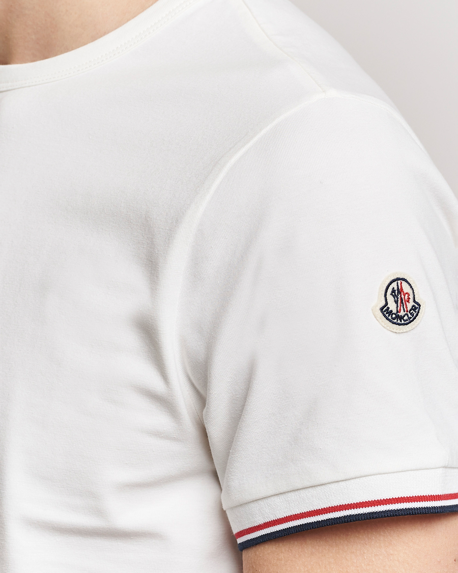 Moncler Shoulder Logo T-Shirt Off White at CareOfCarl.com