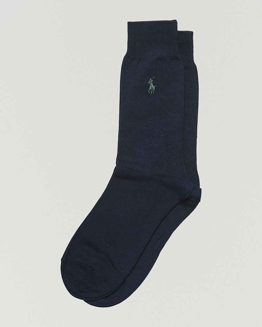 Men | Underwear & Socks | Polo Ralph Lauren | 2-Pack Mercerized Cotton Socks Admiral Blue