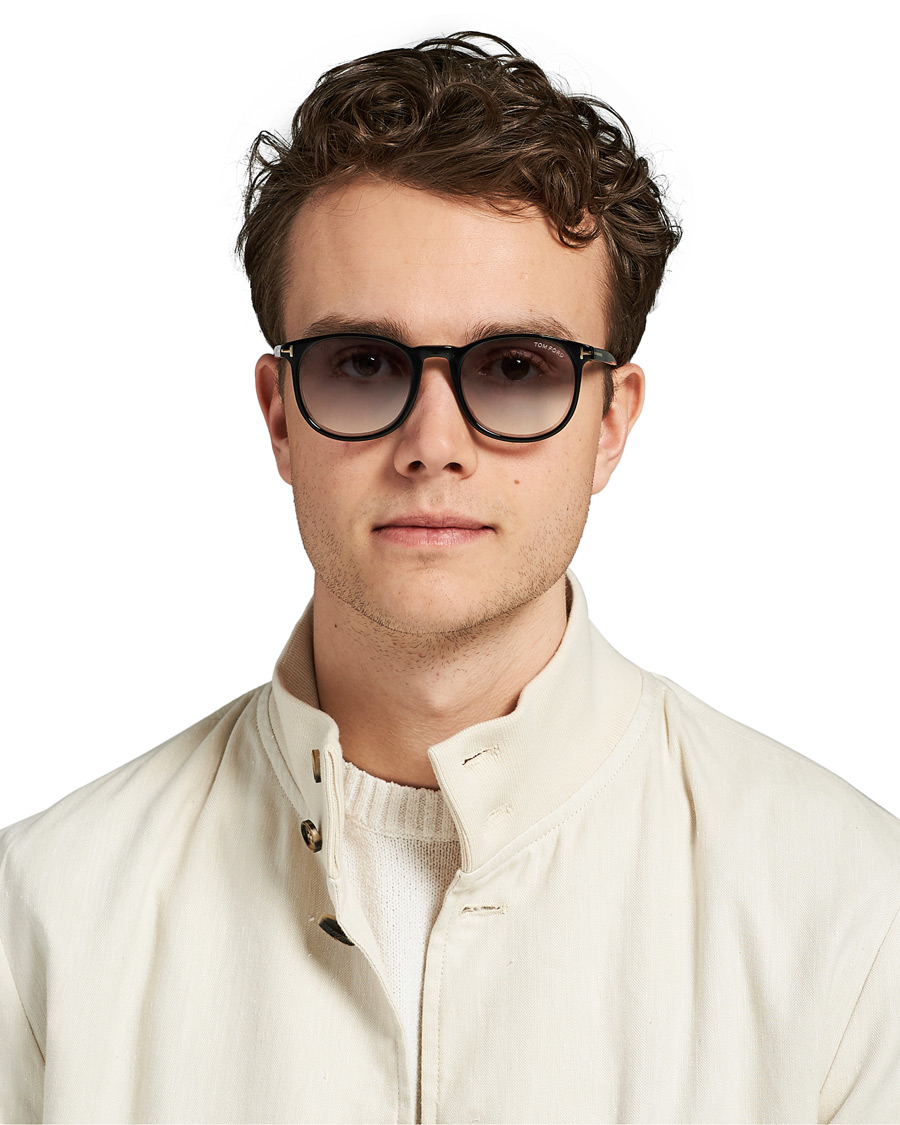 Men | Sunglasses | Tom Ford | Ansel Sunglasses Shiny Black/Smoke Mirror