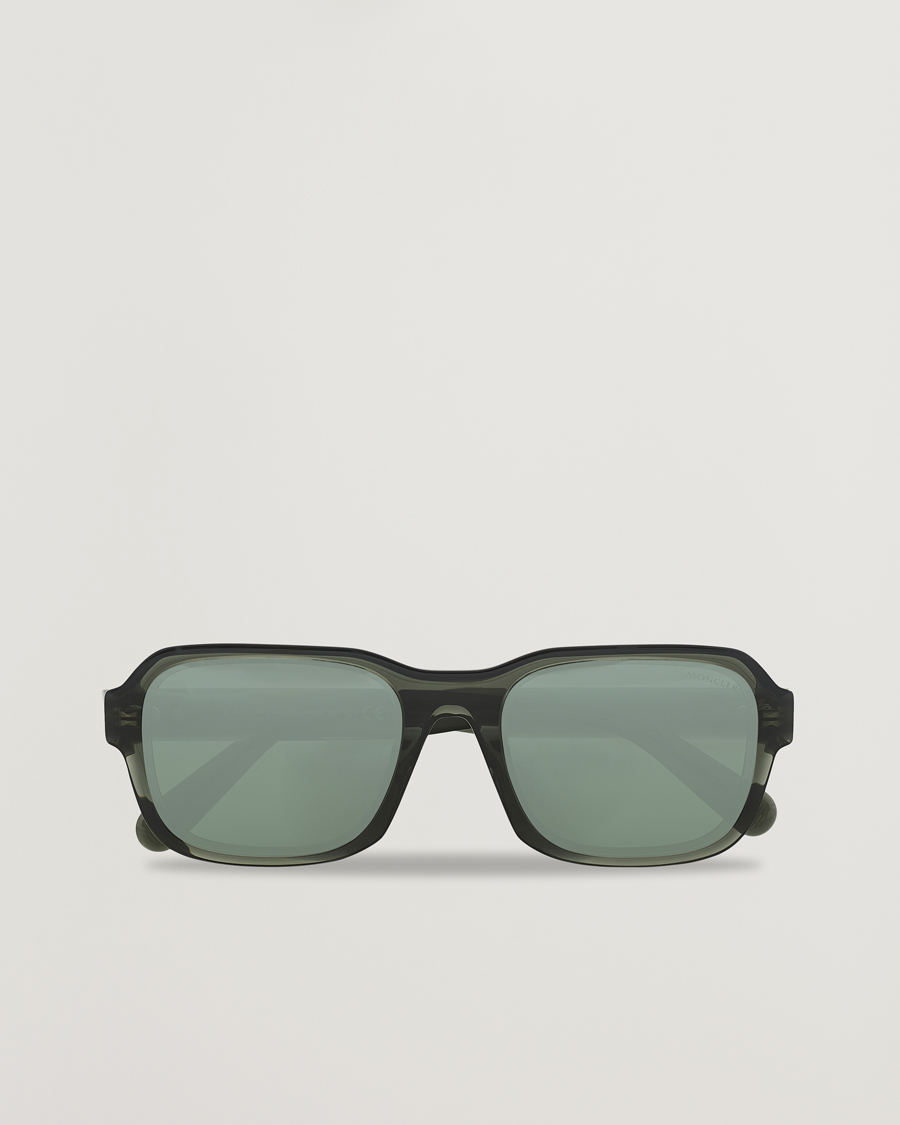 Men | Moncler Lunettes Icebridge Sunglasses Shiny Dark Green/Green Mirror | Moncler Lunettes | Icebridge Sunglasses Shiny Dark Green/Green Mirror