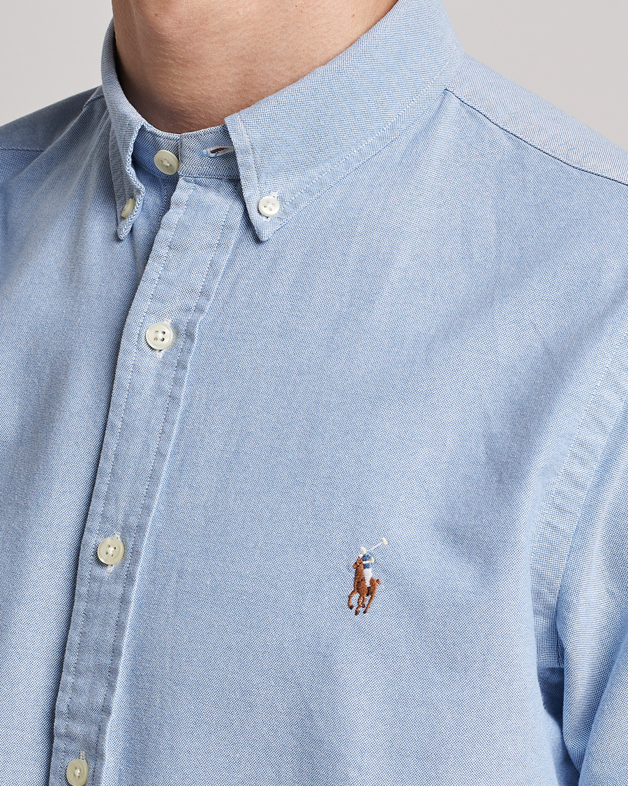 Men | Shirts | Polo Ralph Lauren | Slim Fit Oxford Short Sleeve Shirt Blue