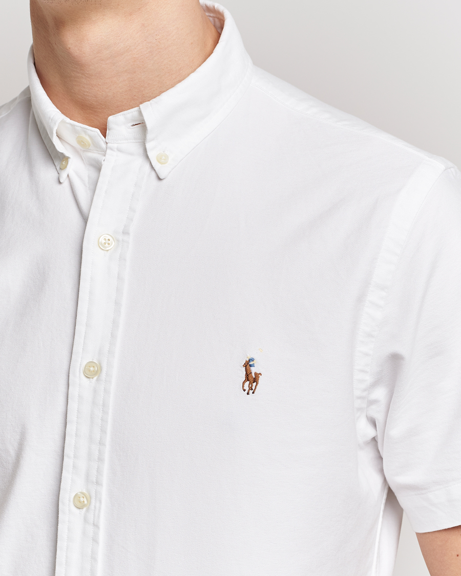 Men | Shirts | Polo Ralph Lauren | Slim Fit Oxford Short Sleeve Shirt White