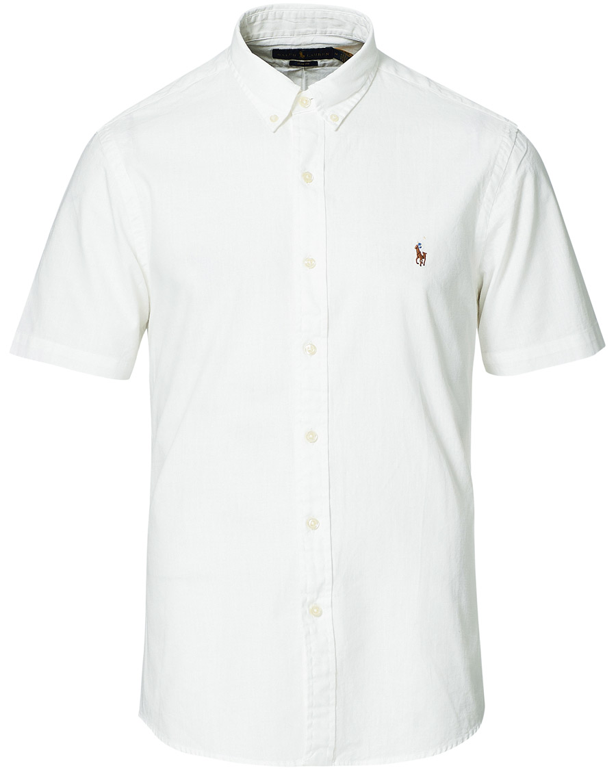 Men | Shirts | Polo Ralph Lauren | Slim Fit Short Sleeve Button Down Shirt White