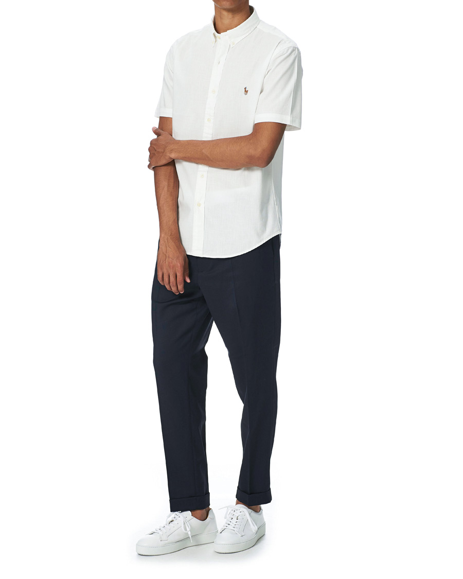 Men | Shirts | Polo Ralph Lauren | Slim Fit Short Sleeve Button Down Shirt White