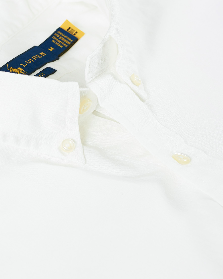 Men | Shirts | Polo Ralph Lauren | Slim Fit Short Sleeve Button Down Shirt White
