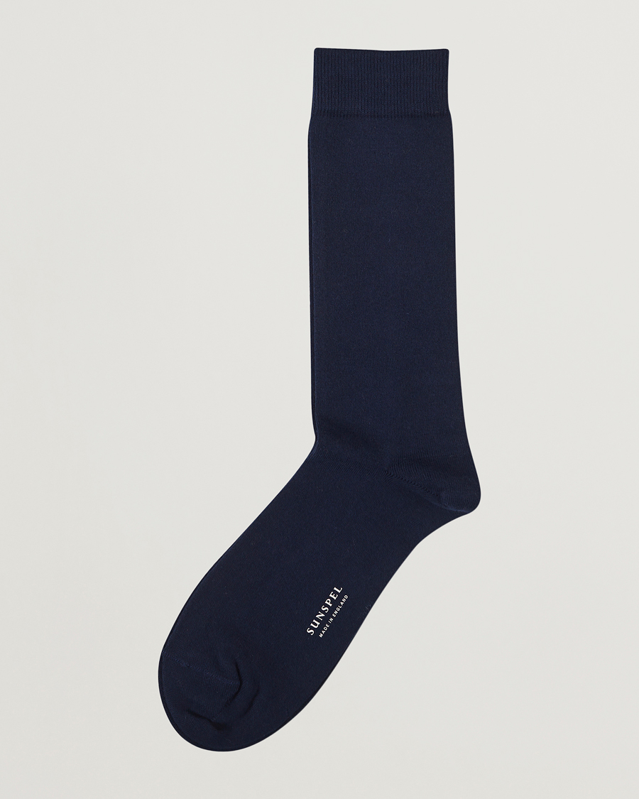 Men |  | Sunspel | Cotton Blend Socks Navy