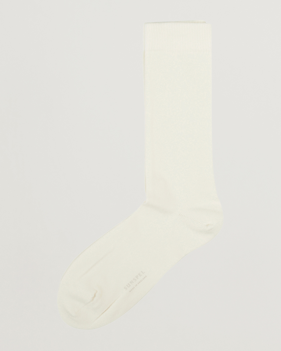 Men |  | Sunspel | Cotton Blend Socks White