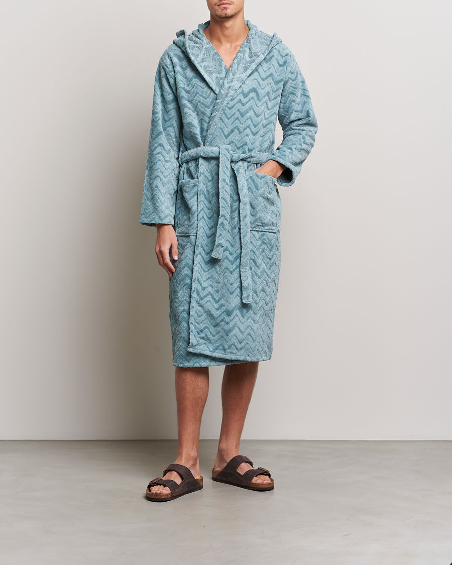 Men | Pyjamas & Robes | Missoni Home | Rex Bathrobe Light Blue