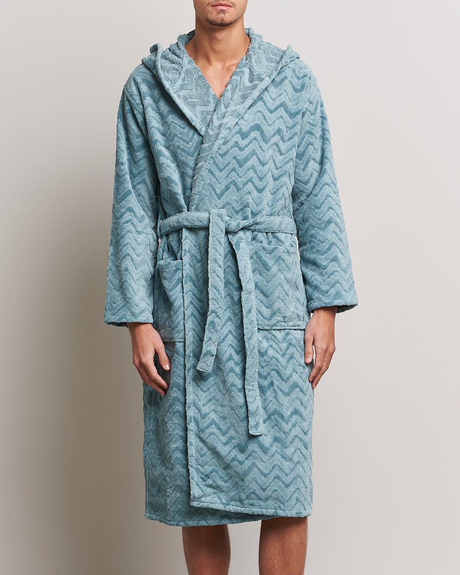 Men | Pyjamas & Robes | Missoni Home | Rex Bathrobe Light Blue