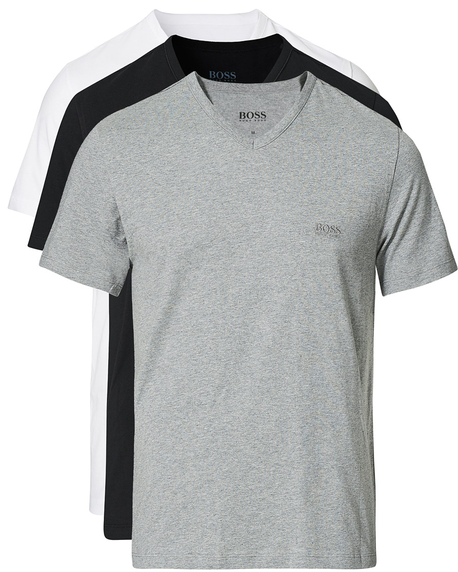 Men |  | BOSS | 3-Pack V-Neck T-Shirt Black/Grey/White