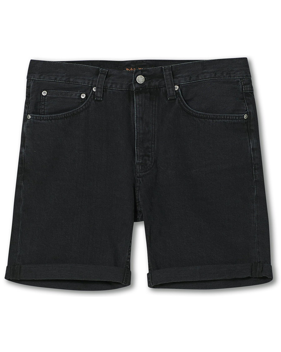 Men | Jeans shorts | Nudie Jeans | Josh Stretch Denim Shorts Black Water