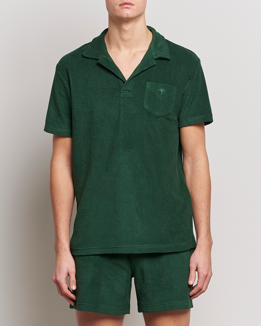 Men | OAS | OAS | Short Sleeve Terry Polo Dark Green