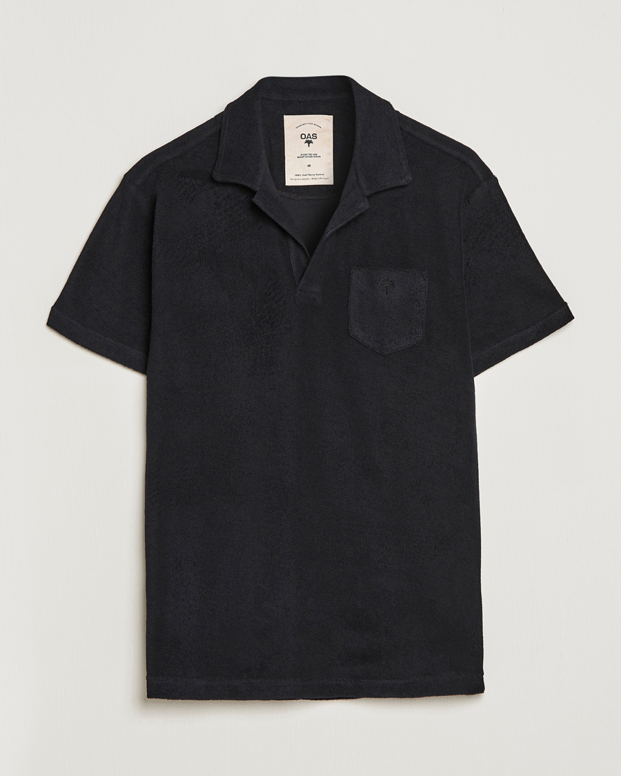Men | The Terry Collection | OAS | Short Sleeve Terry Polo Black