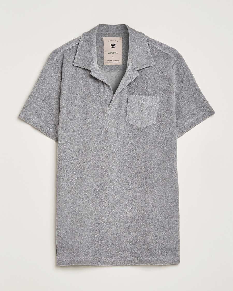 Men | Polo Shirts | OAS | Short Sleeve Terry Polo Grey Melange