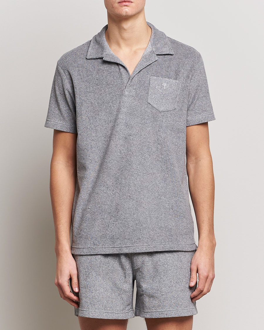 Men | Polo Shirts | OAS | Short Sleeve Terry Polo Grey Melange