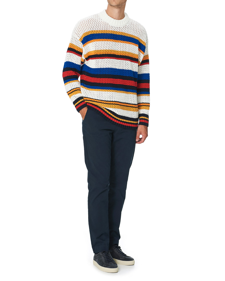 Men | Sweaters & Knitwear | GANT | Open Knit Stripe Crew Neck Multi