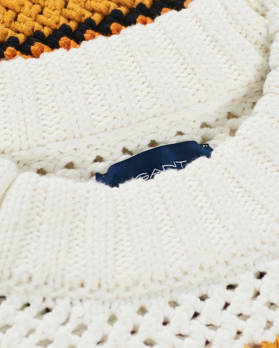 Men | Sweaters & Knitwear | GANT | Open Knit Stripe Crew Neck Multi