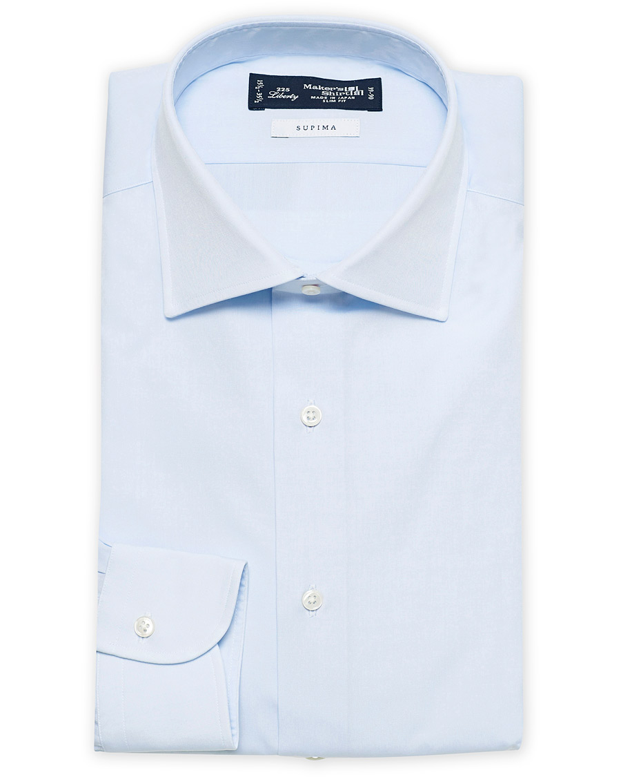 Men |  | Kamakura Shirts | Slim Fit Broadcloth Cut Away Shirt Light Blue