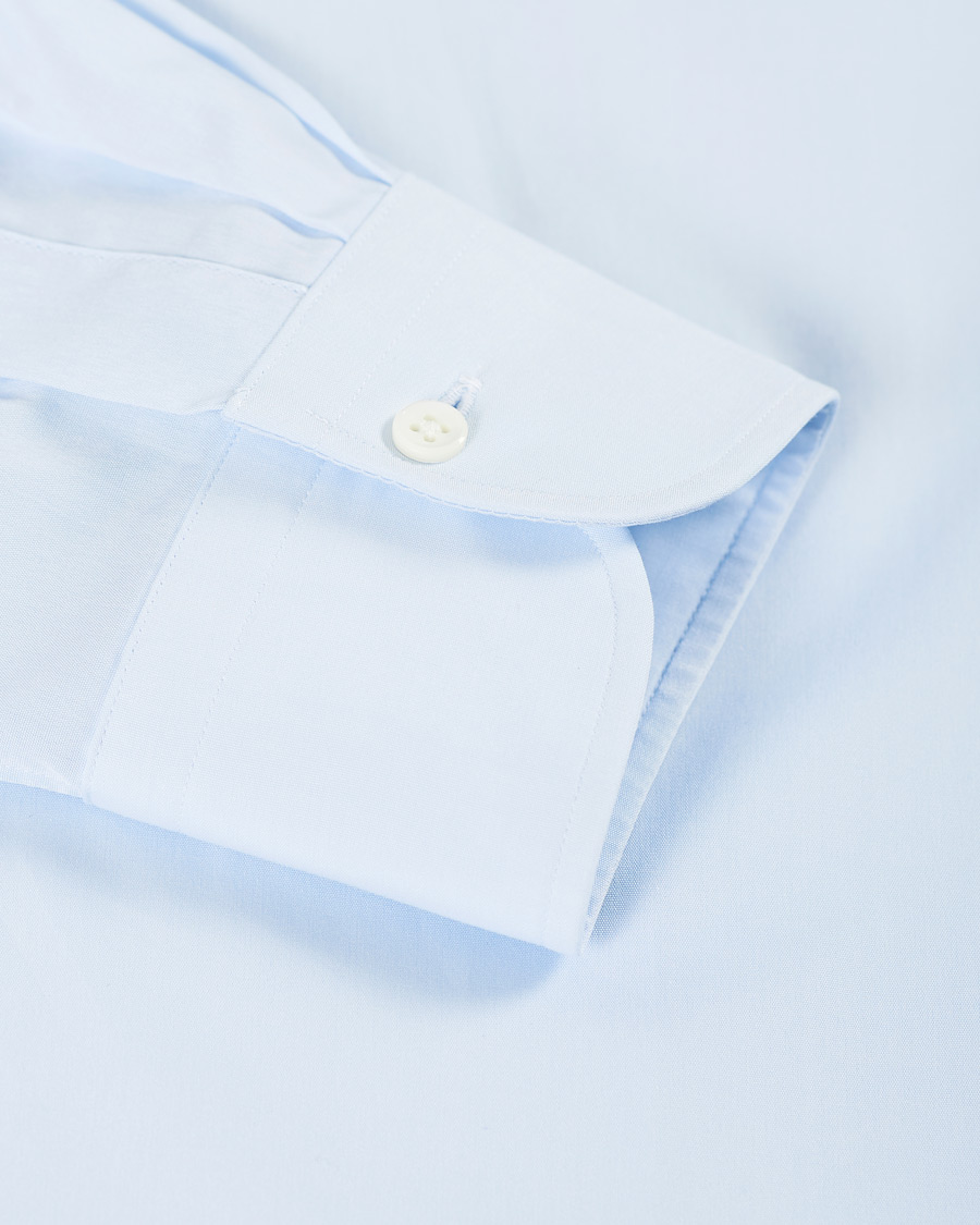 Men | Shirts | Kamakura Shirts | Slim Fit Broadcloth Cut Away Shirt Light Blue