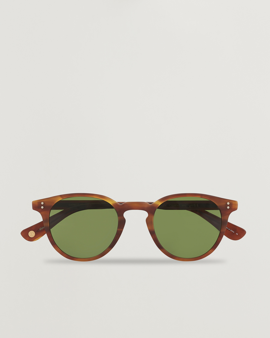 Men | Sunglasses | Garrett Leight | Clement Sunglasses Matte Honey/Pure Green