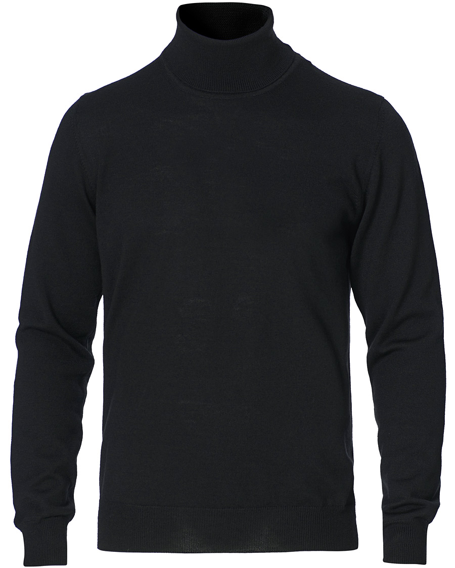 Men | Sweaters & Knitwear | J.Lindeberg | Lyd True Merino Turtleneck Black