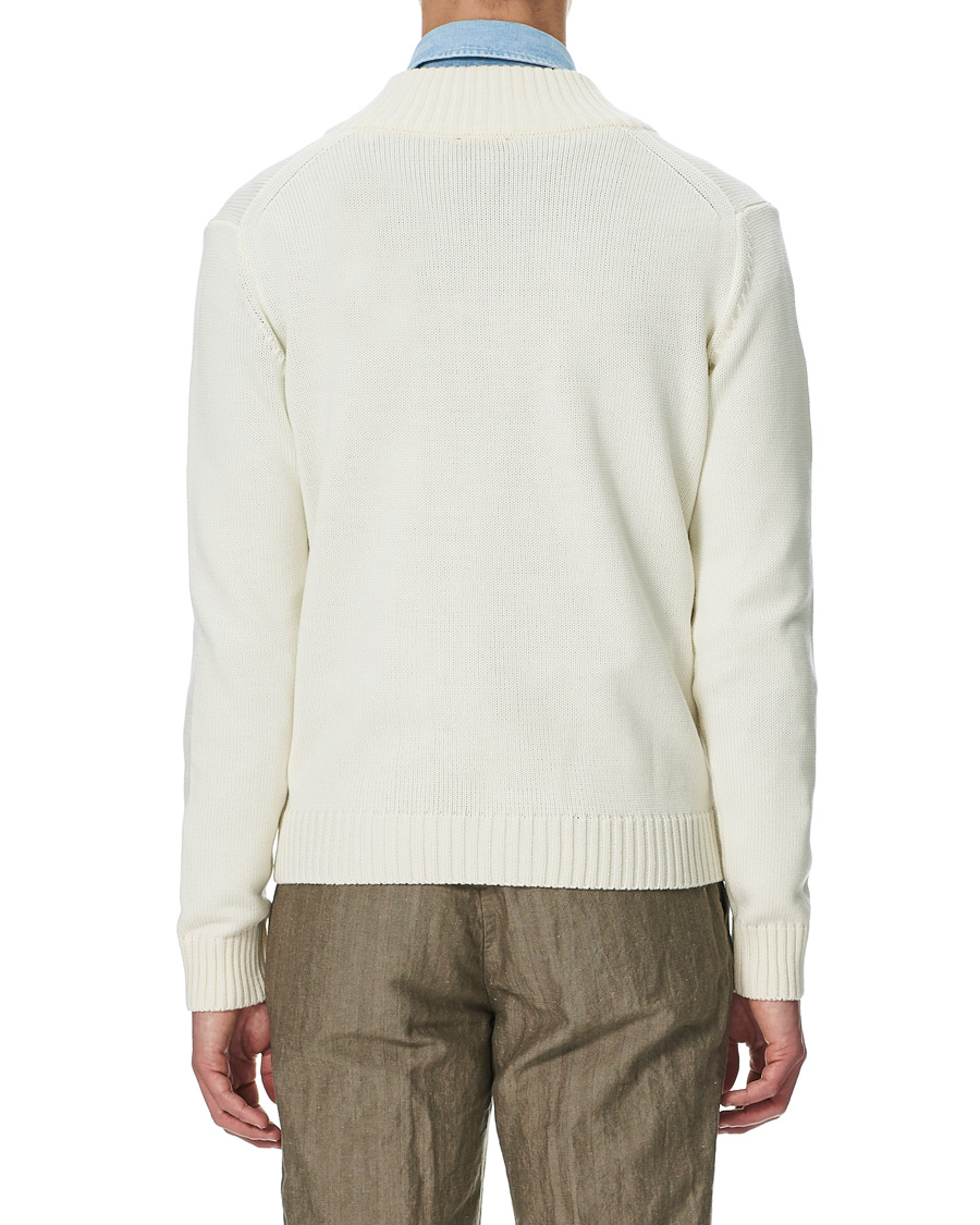 Men | Sweaters & Knitwear | Stenströms | Heavy Merino Wool Cardigan Off White