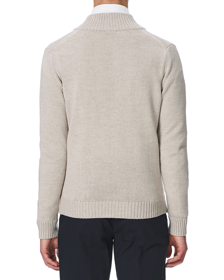 Men | Sweaters & Knitwear | Stenströms | Heavy Merino Wool Cardigan Beige