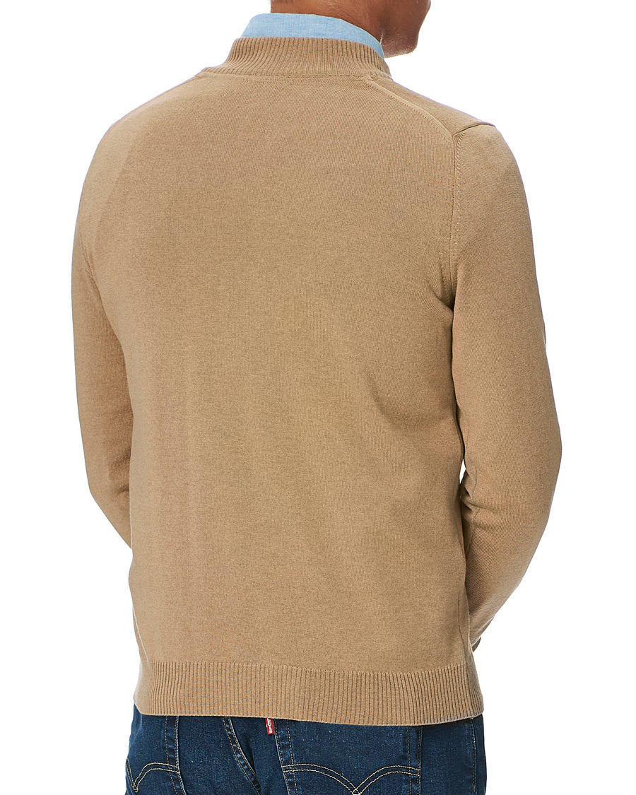 Men | Sweaters & Knitwear | Stenströms | Merino Half Zip Light Beige