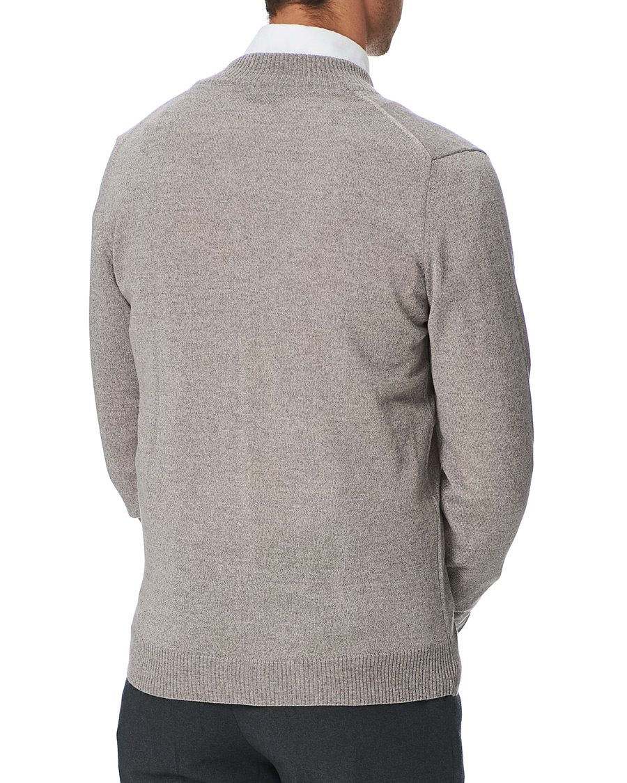 Men | Sweaters & Knitwear | Stenströms | Merino Full Zip Greige