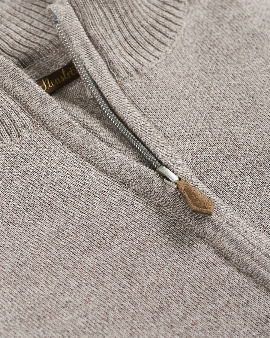 Men | Sweaters & Knitwear | Stenströms | Merino Full Zip Greige