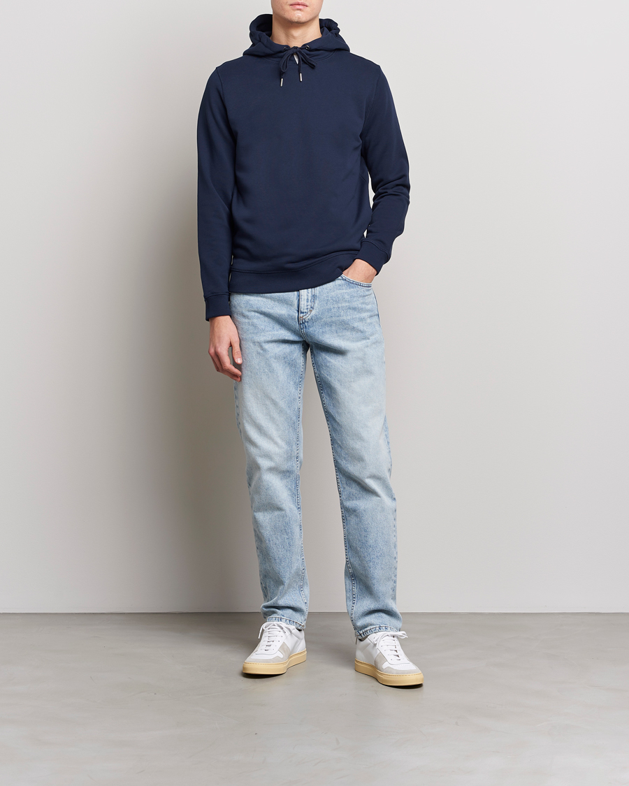 Men | Sweaters & Knitwear | Stenströms | Cotton College Hoodie Navy