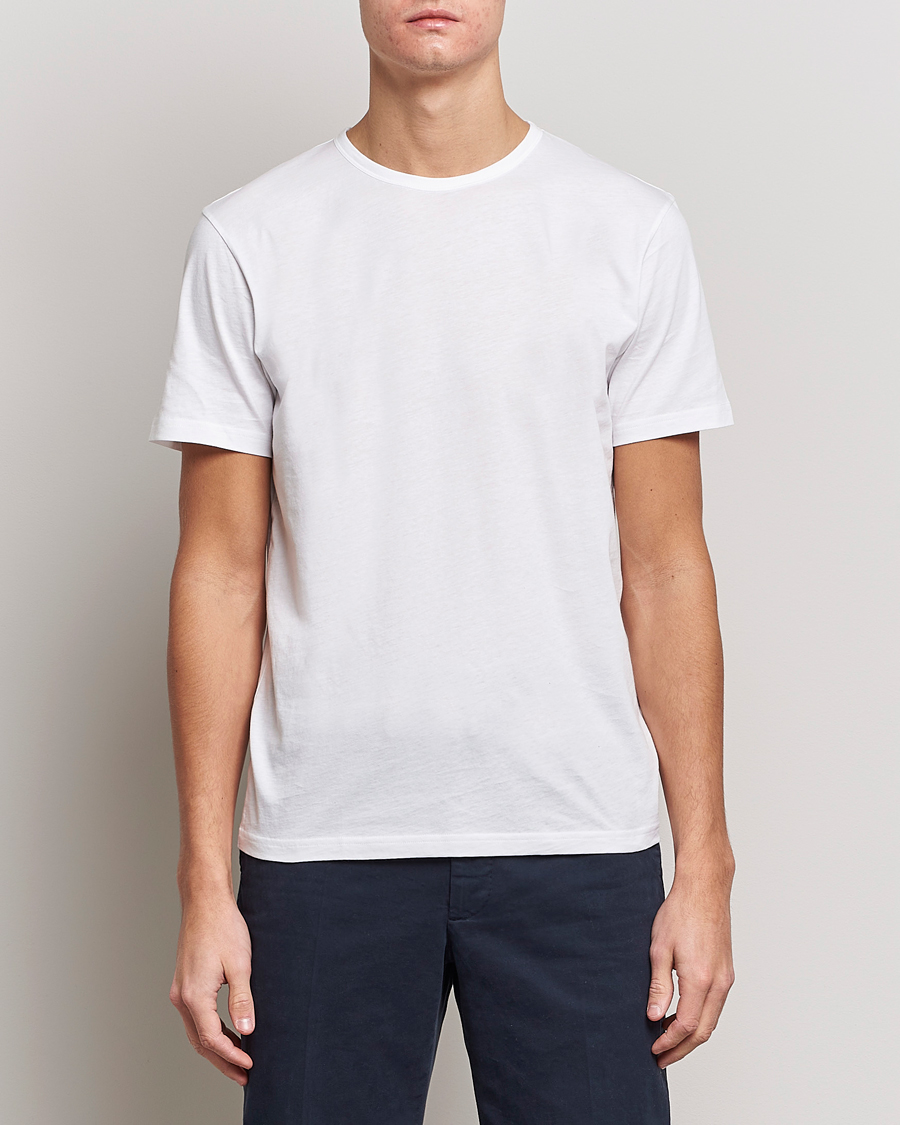 Men | T-Shirts | Stenströms | Solid Cotton T-Shirt White