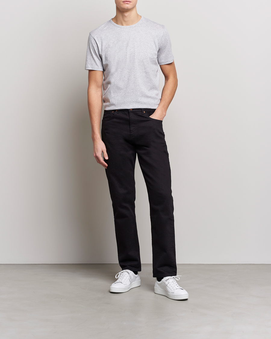 Men | T-Shirts | Stenströms | Solid Cotton T-Shirt Grey Melange