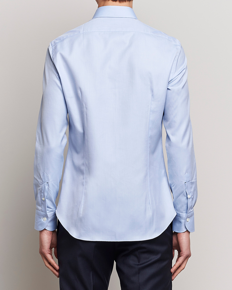 Men | Shirts | Mazzarelli | Soft Cotton Cut Away Shirt Light Blue