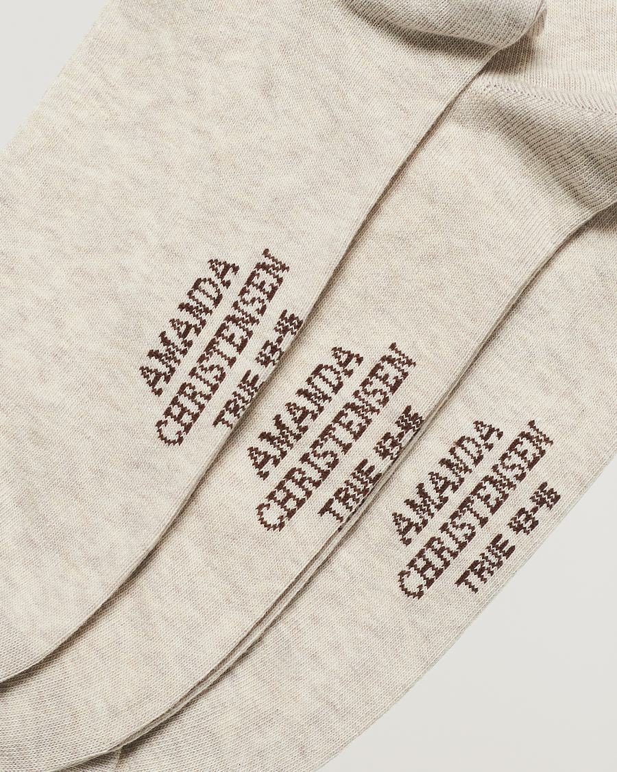 Men | Underwear & Socks | Amanda Christensen | 3-Pack True Cotton Socks Sand Melange