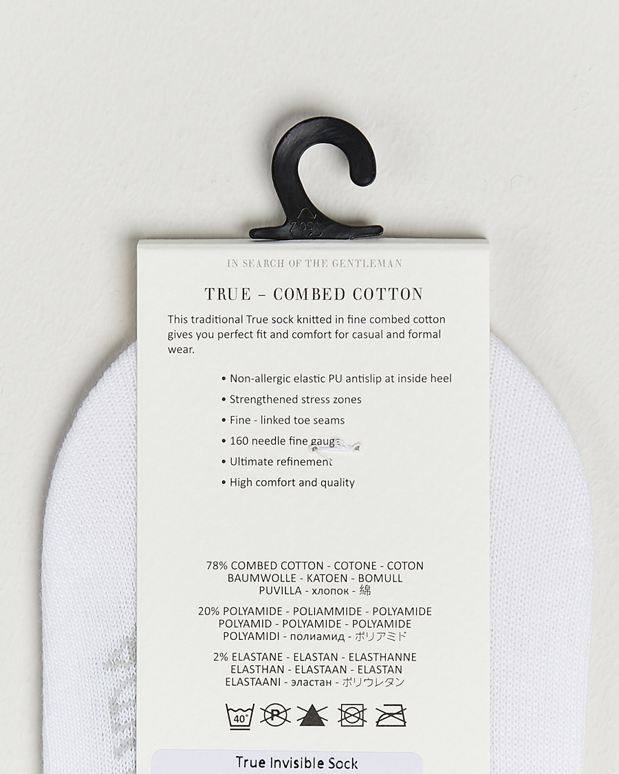 Men |  | Amanda Christensen | 3-Pack True Cotton Invisible Socks White