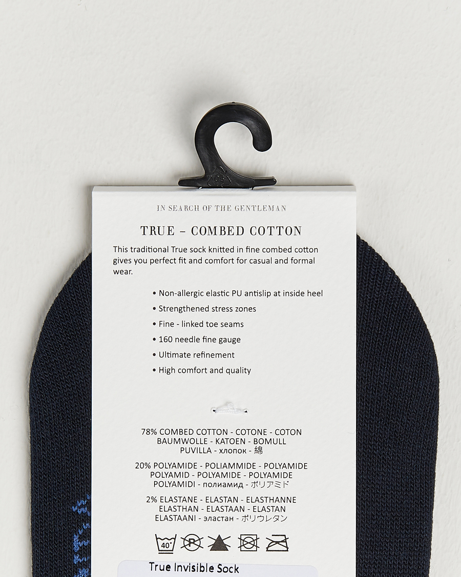 Men | Underwear & Socks | Amanda Christensen | 3-Pack True Cotton Invisible Socks Dark Navy